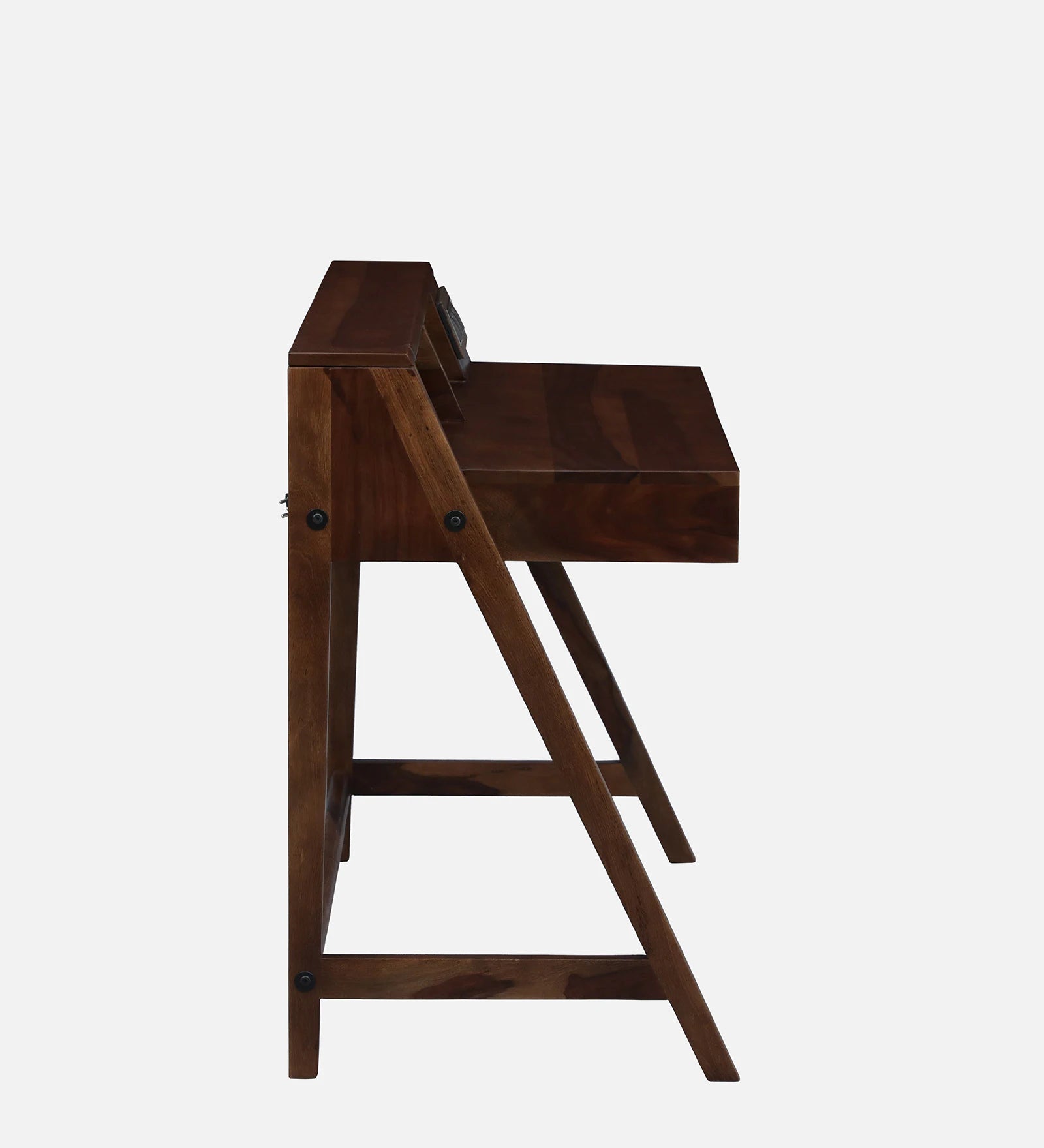 Genoa Sheesham Wood Writing Table with Switch Board In Provincial Teak Finish - Febonic Living
