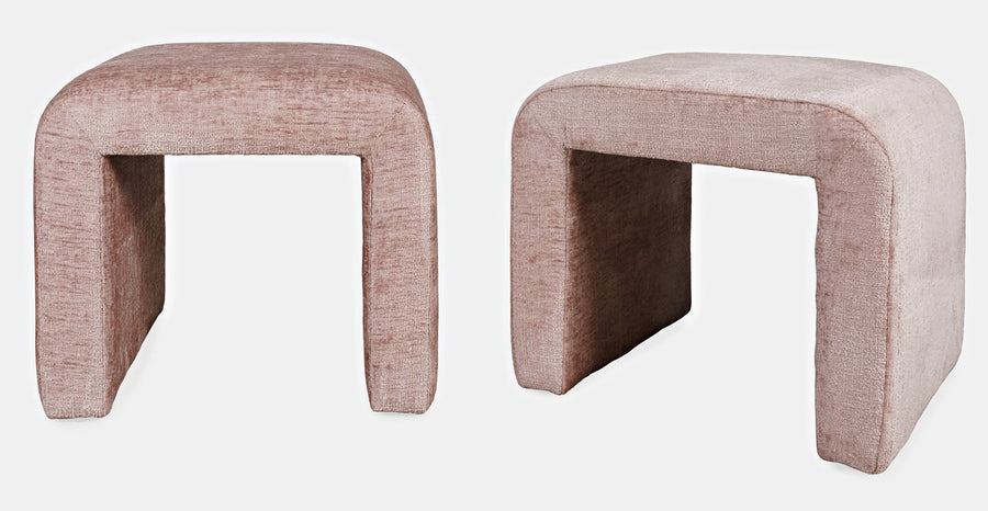 Verve Fabric Pouffe In Pink Colour - Febonic Living