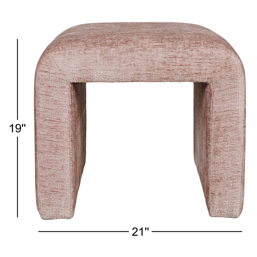 Verve Fabric Pouffe In Pink Colour - Febonic Living