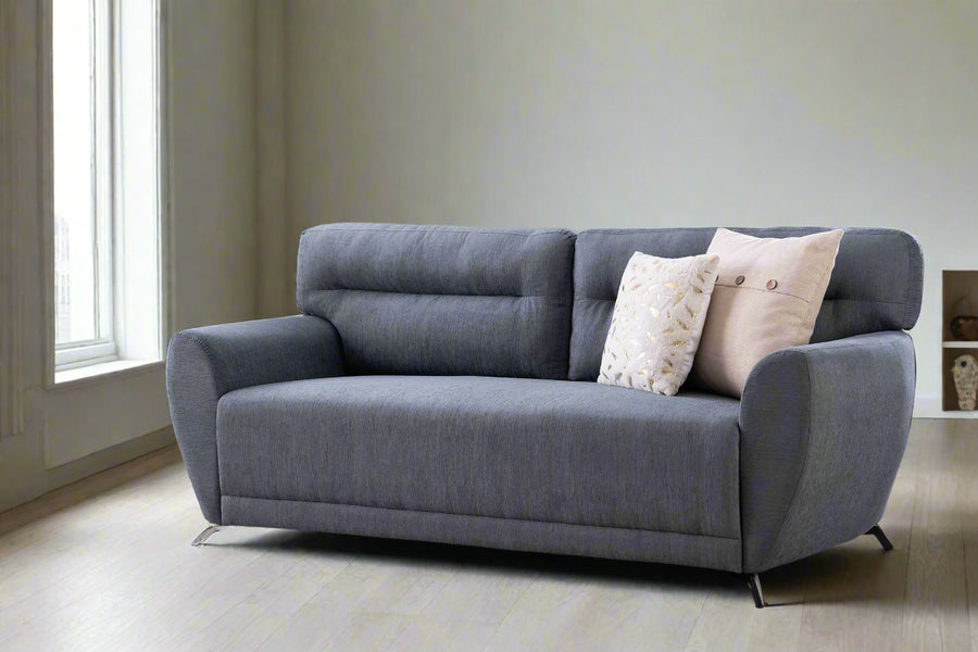 Lever Fabric 3 Seater Sofa In Charcoal Grey Colour - Febonic Living