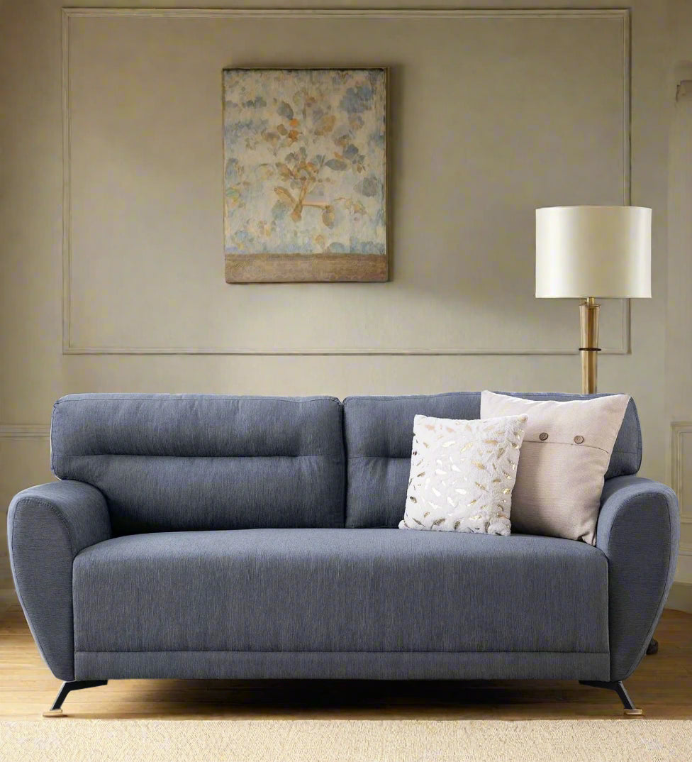 Lever Fabric 3 Seater Sofa In Charcoal Grey Colour