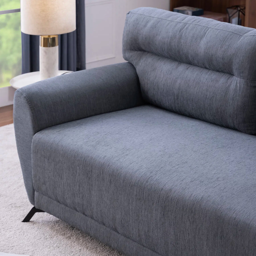 Lever Fabric 3 Seater Sofa In Charcoal Grey Colour - Febonic Living