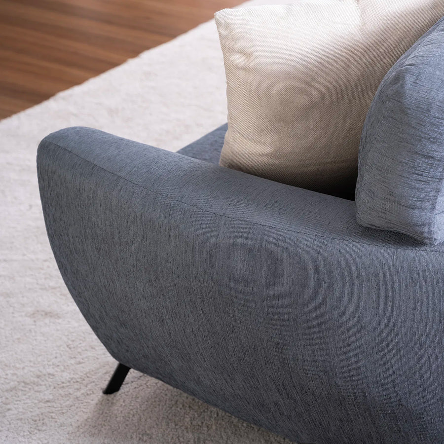 Lever Fabric 3 Seater Sofa In Charcoal Grey Colour - Febonic Living