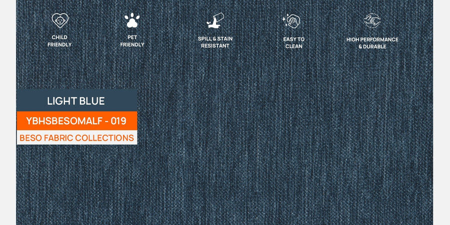 Marq Fabric 3 Seater Sofa In Light Blue Colour - Febonic Living