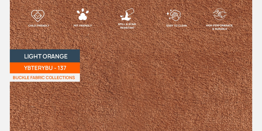 Corny Boucle Fabric 2 Seater Sofa In Light Orange Colour - Febonic Living