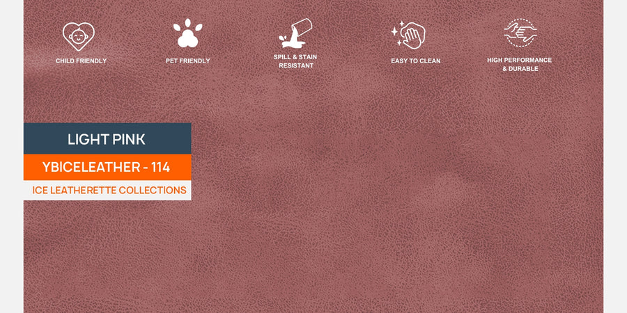 Sterio Leatherette 3 Seater Sofa In Light Pink Colour - Febonic Living