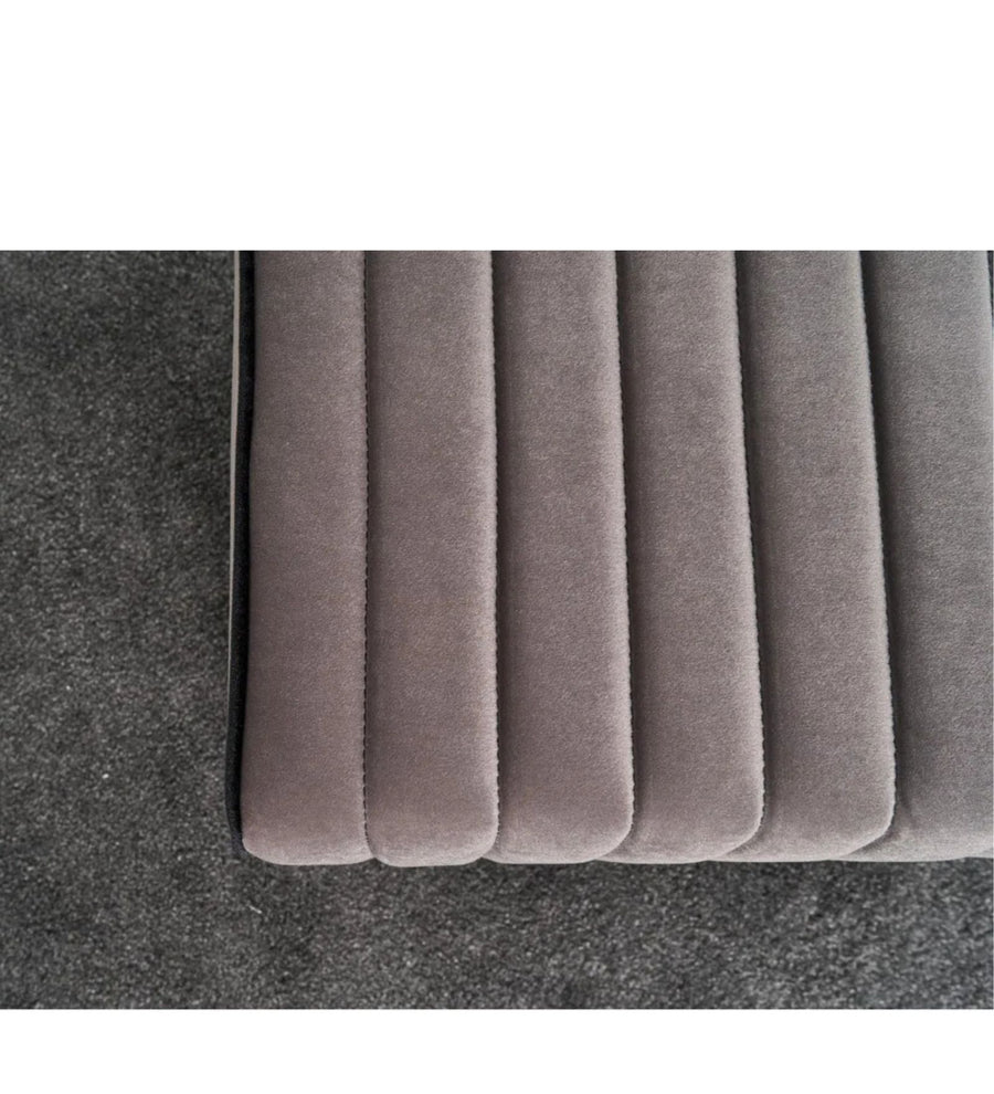 Lilia Velvet Pouffe In Pearl Grey Colour - Febonic Living