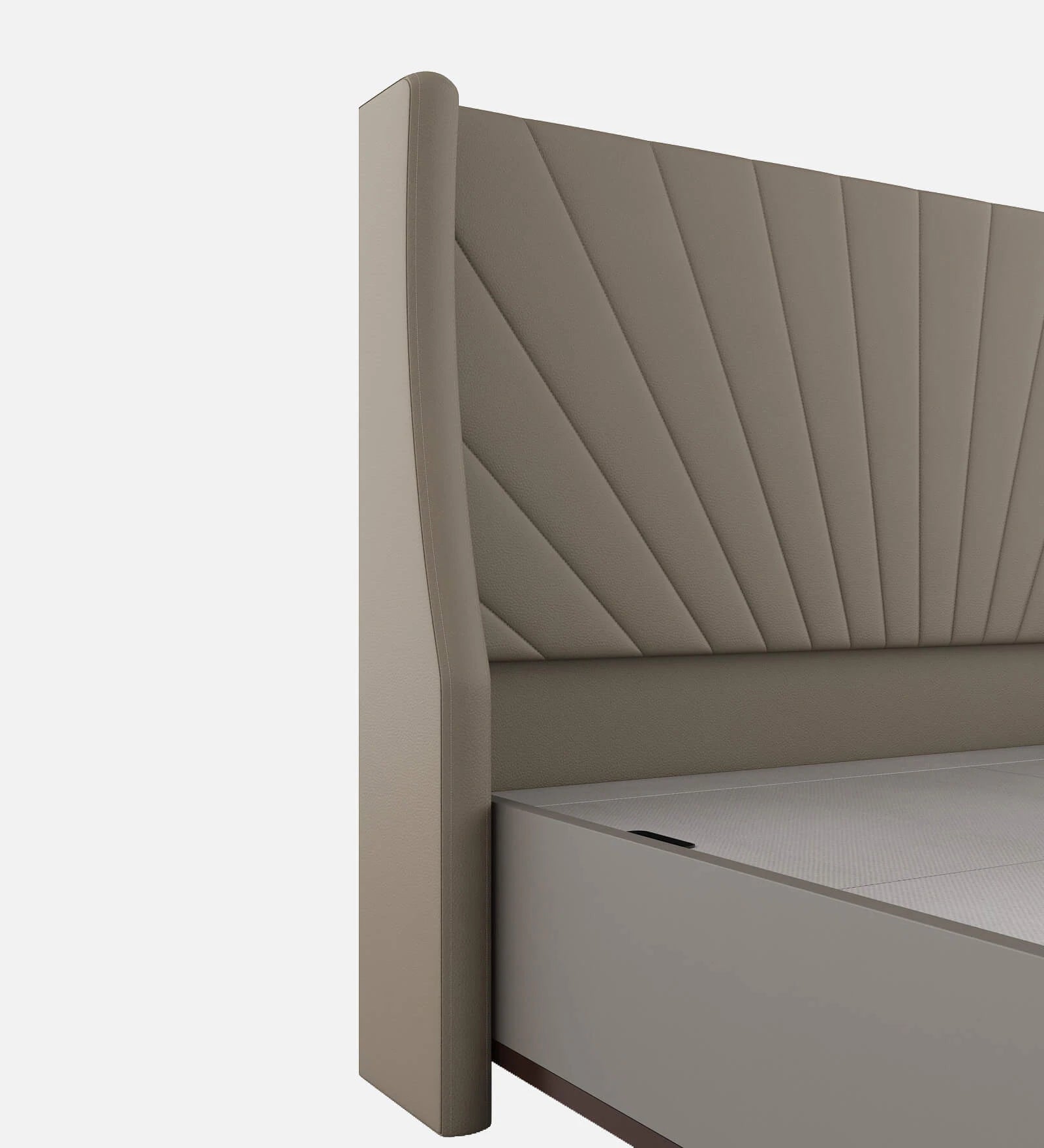 Lipin Leatherette Upholstered Queen Size Bed In Steel Grey With Hydraulic Storage