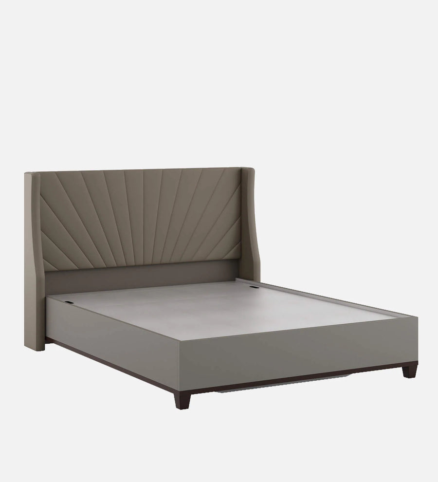 Lipin Leatherette Upholstered Queen Size Bed In Steel Grey With Hydraulic Storage - Febonic Living