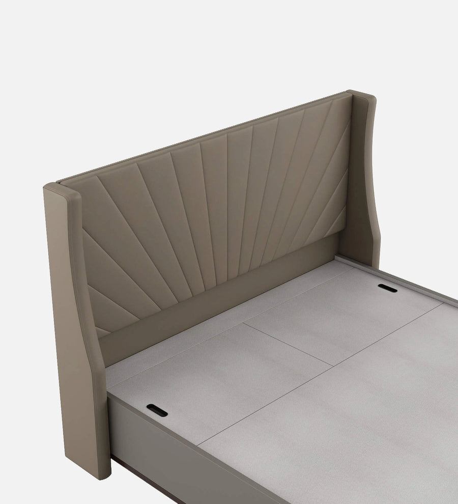 Lipin Leatherette Upholstered Queen Size Bed In Steel Grey With Hydraulic Storage - Febonic Living