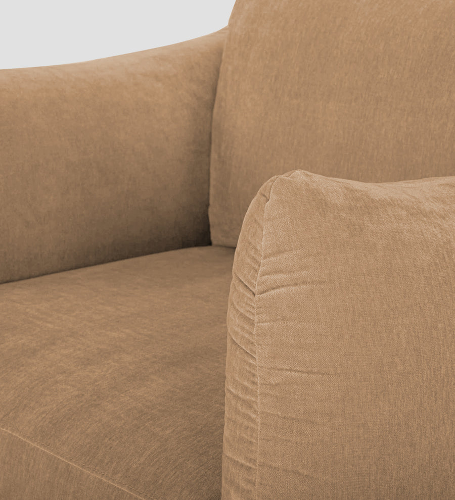 Lisa Fabric 1 Seater Sofa In Copper Brown Colour - Febonic Living