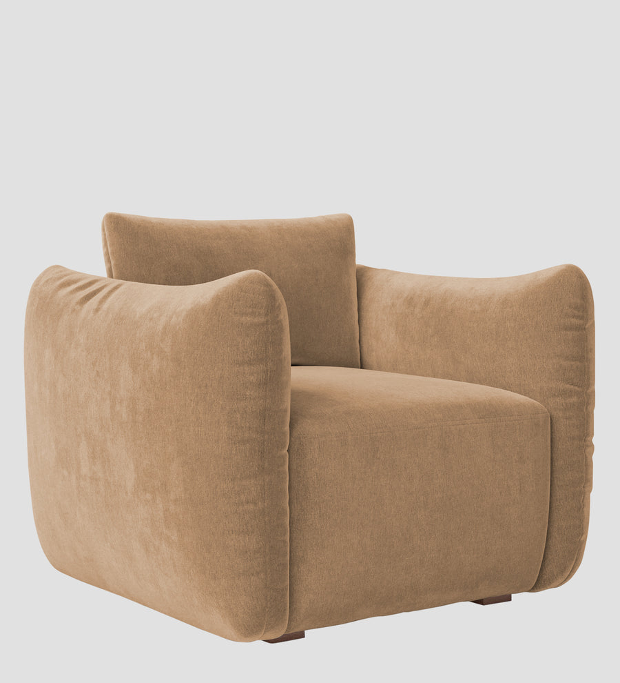Lisa Fabric 1 Seater Sofa In Copper Brown Colour - Febonic Living