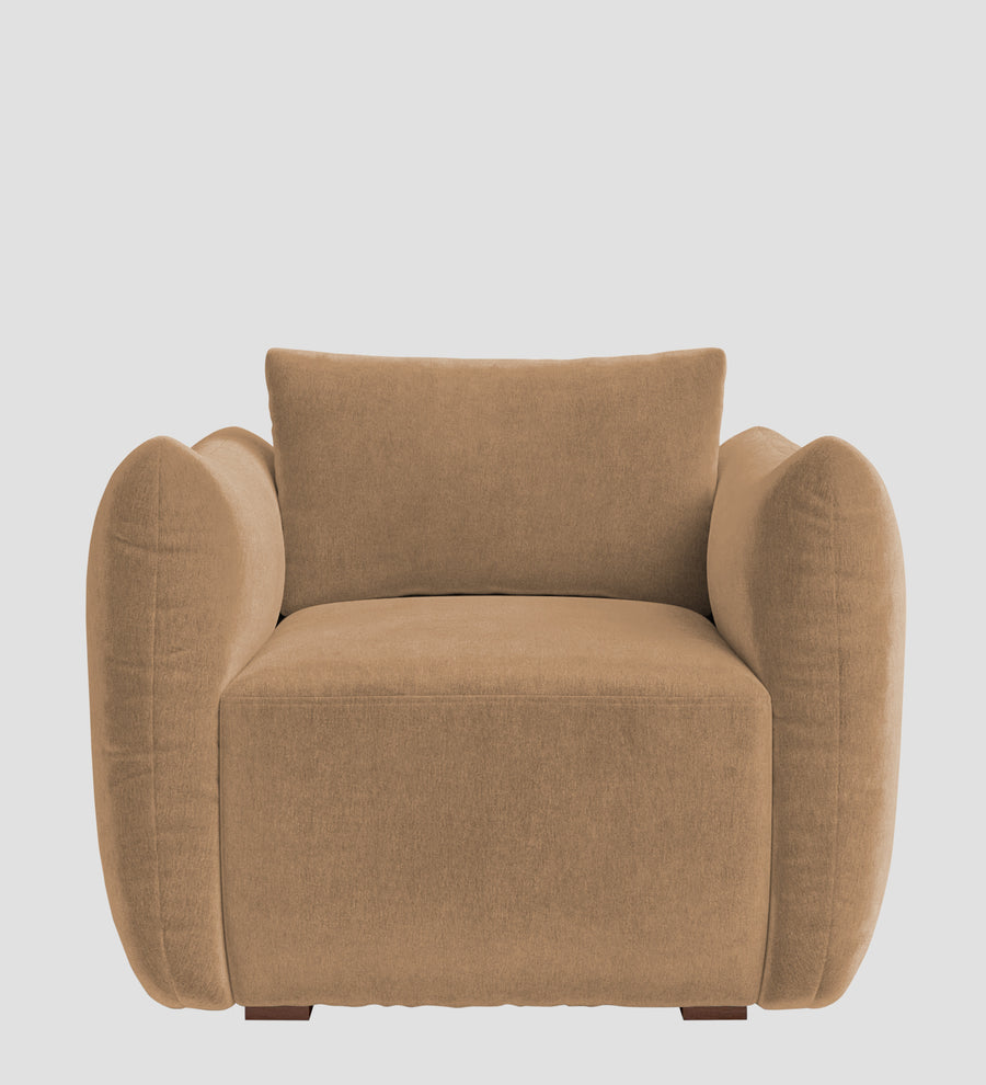 Lisa Fabric 1 Seater Sofa In Copper Brown Colour - Febonic Living