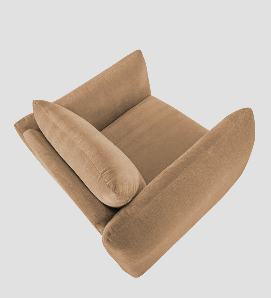 Lisa Fabric 1 Seater Sofa In Copper Brown Colour - Febonic Living