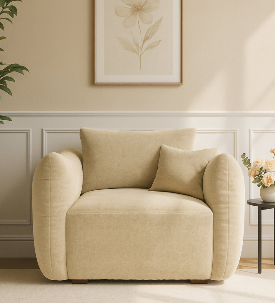 Lisa  1 Seater Fabric Sofa - Cotton Beigen by Febonic Living