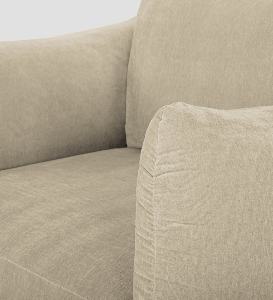 Lisa Fabric 1 Seater Sofa In Cotton Beigen Colour - Febonic Living