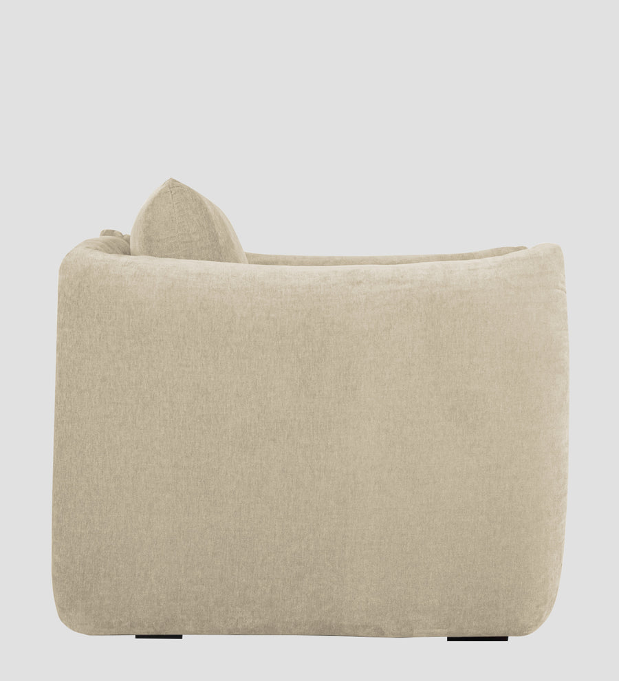 Lisa Fabric 1 Seater Sofa In Cotton Beigen Colour - Febonic Living