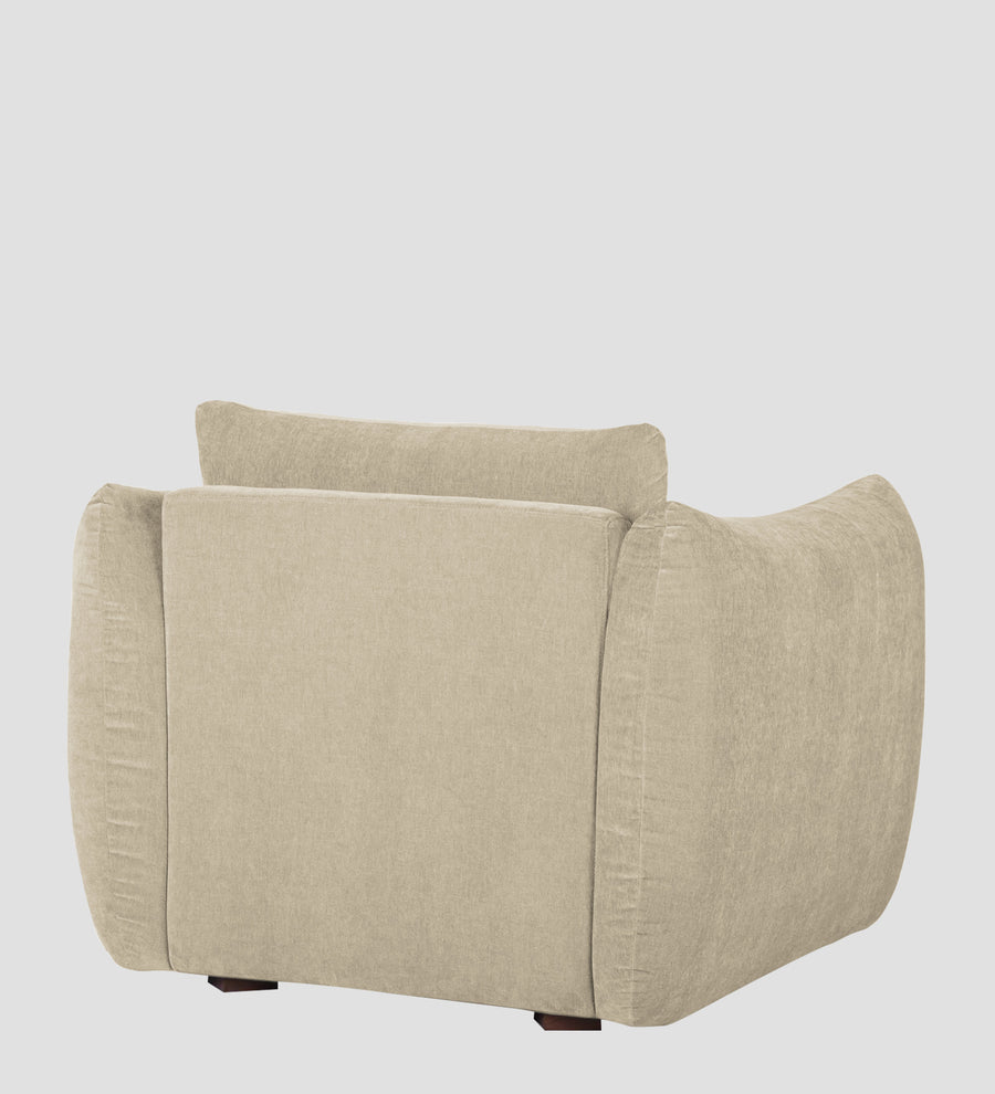 Lisa Fabric 1 Seater Sofa In Cotton Beigen Colour - Febonic Living