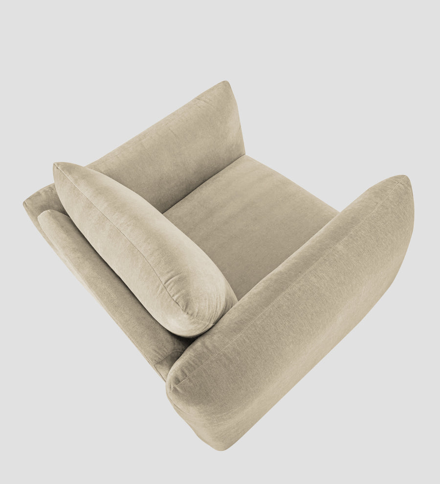 Lisa Fabric 1 Seater Sofa In Cotton Beigen Colour - Febonic Living
