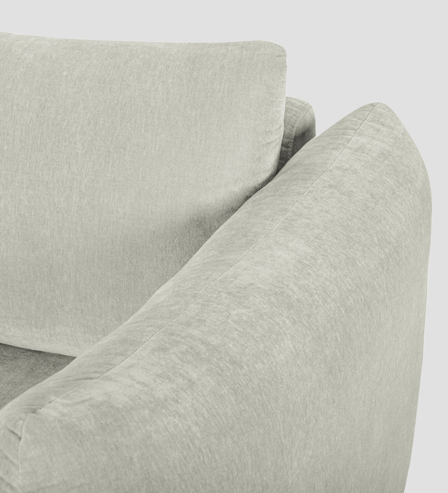 Lisa Fabric 1 Seater Sofa In Pearl White Colour - Febonic Living