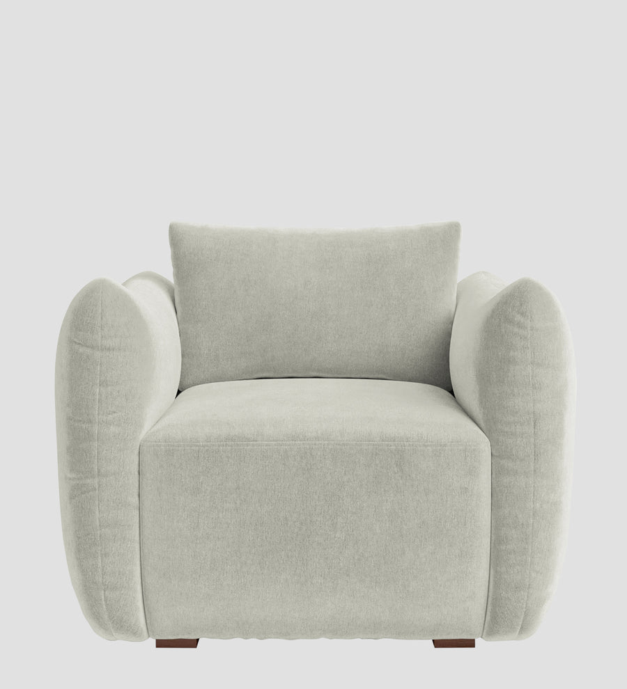 Lisa Fabric 1 Seater Sofa In Pearl White Colour - Febonic Living