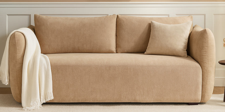 Lisa Fabric 2 Seater Sofa In Copper Brown Colour - Febonic Living