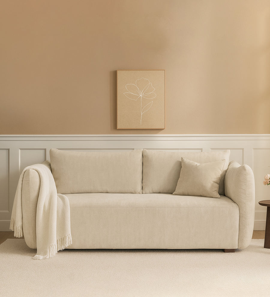 Lisa  2 Seater Fabric Sofa - Cotton Beigen by Febonic Living