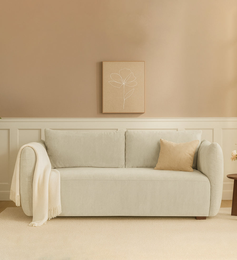 Lisa  2 Seater Fabric Sofa - Pearl White by Febonic Living