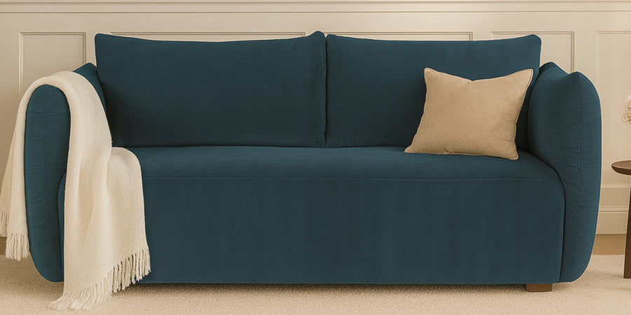 Lisa Fabric 2 Seater Sofa In Sea Blue Colour - Febonic Living