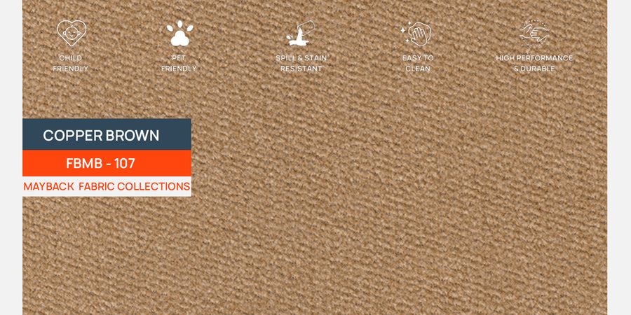 Lisa Fabric 3 Seater Sofa In Copper Brown Colour - Febonic Living