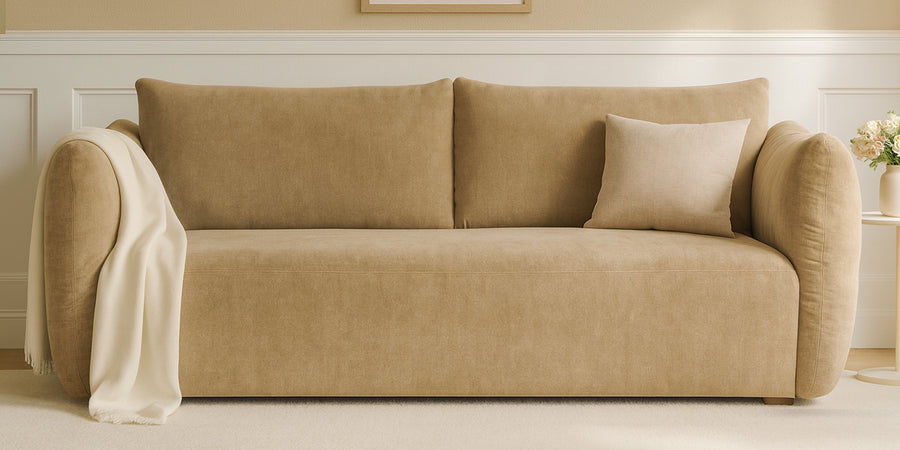 Lisa Fabric 3 Seater Sofa In Copper Brown Colour - Febonic Living