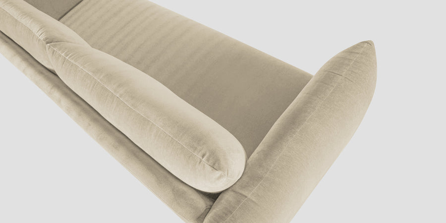 Lisa Fabric 3 Seater Sofa In Cotton Beigen Colour - Febonic Living