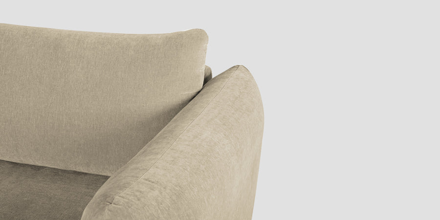 Lisa Fabric 3 Seater Sofa In Cotton Beigen Colour - Febonic Living