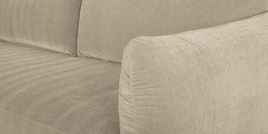 Lisa Fabric 3 Seater Sofa In Cotton Beigen Colour - Febonic Living