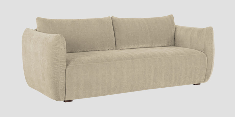 Lisa Fabric 3 Seater Sofa In Cotton Beigen Colour - Febonic Living