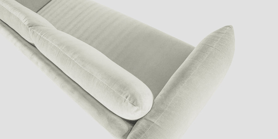 Lisa Fabric 3 Seater Sofa In Pearl White Colour - Febonic Living