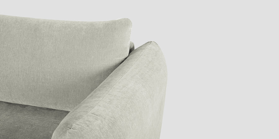 Lisa Fabric 3 Seater Sofa In Pearl White Colour - Febonic Living