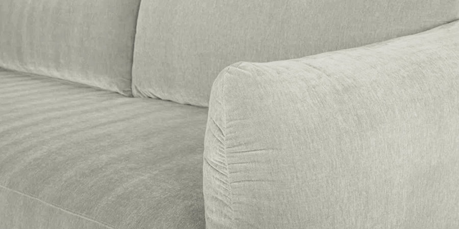 Lisa Fabric 3 Seater Sofa In Pearl White Colour - Febonic Living