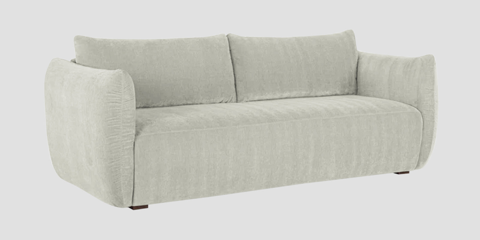 Lisa Fabric 3 Seater Sofa In Pearl White Colour