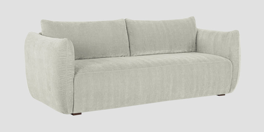 Lisa Fabric 3 Seater Sofa In Pearl White Colour - Febonic Living