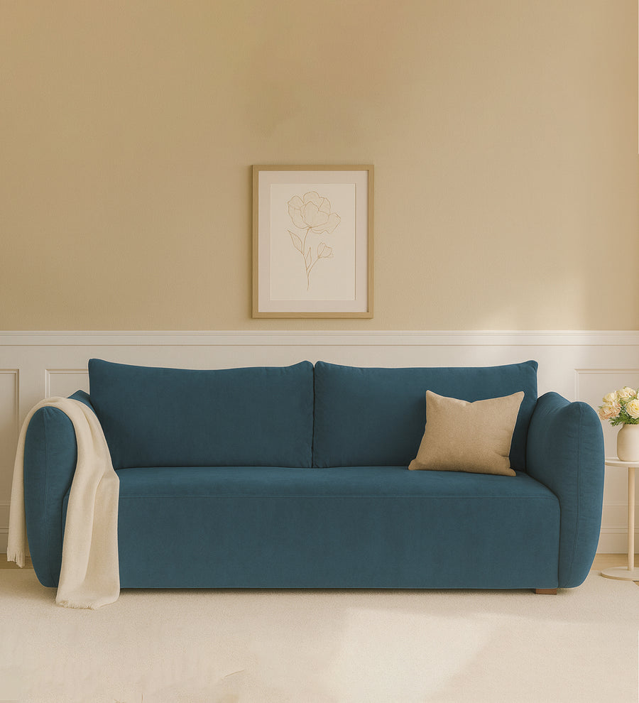 Lisa 3 Seater Fabric Sofa - Sea Blue by Febonic Living
