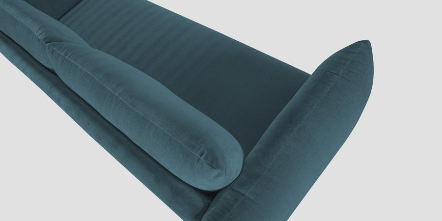 Lisa Fabric 3 Seater Sofa In Sea Blue Colour - Febonic Living