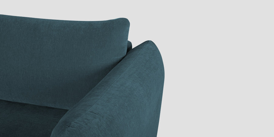 Lisa Fabric 3 Seater Sofa In Sea Blue Colour - Febonic Living