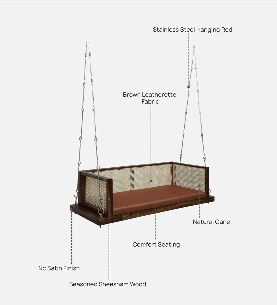Lisen Sheesham Wood Swing In Provincial Teak Finish
