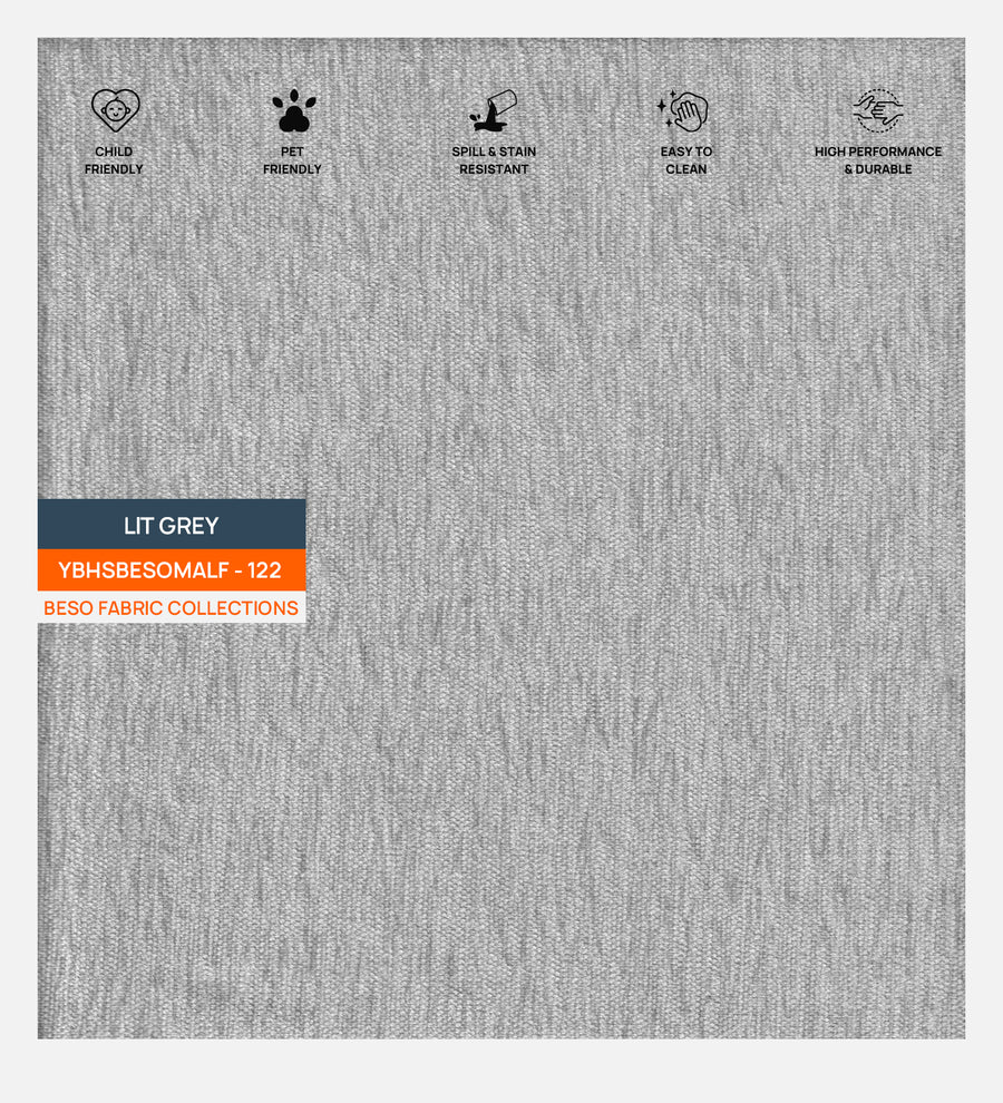 Lenny Fabric Upholstered Single Size Bed In Lit Grey Colour - Febonic Living