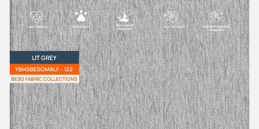 Nigar Fabric 2 Seater Sofa In Lit Grey Colour - Febonic Living