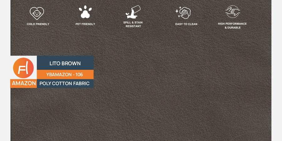 Woody Fabric Lhs Sectional Sofa 3 Lounger In Lito Brown Colour - Febonic Living