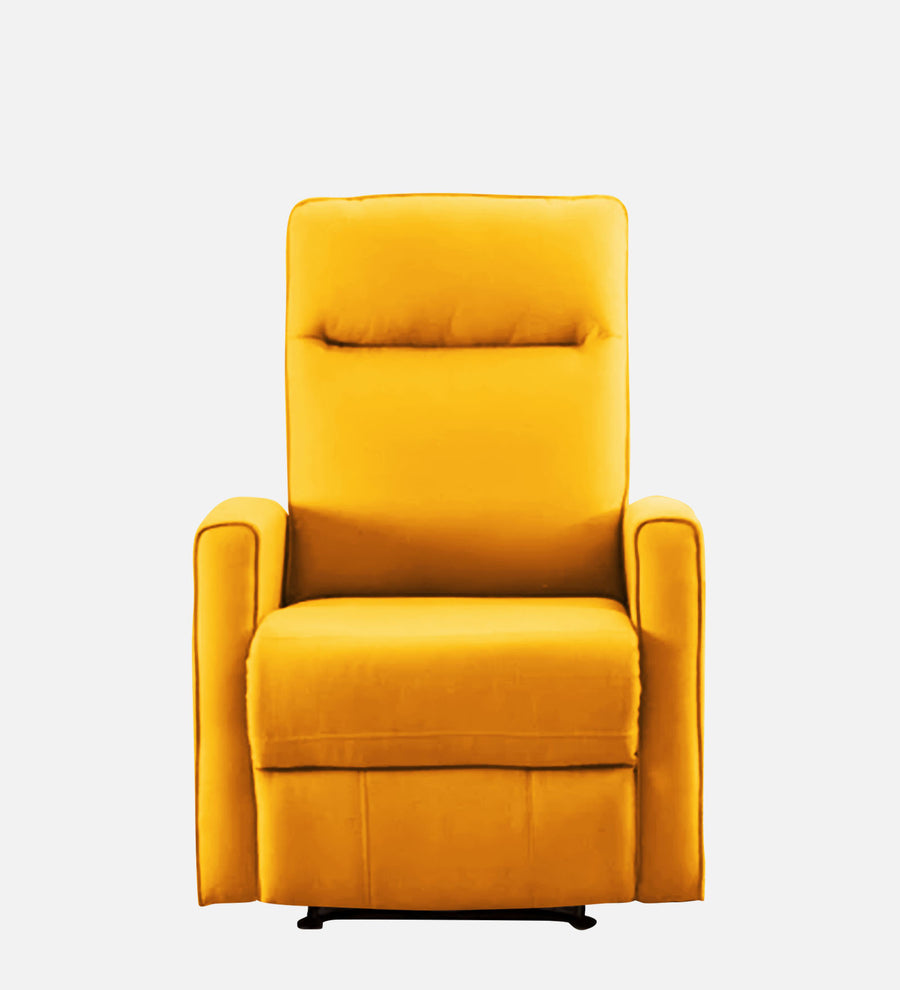 Logan 1 Seater Motorized Fabric Recliner - Bold Yellow - Front View by Febonic Living