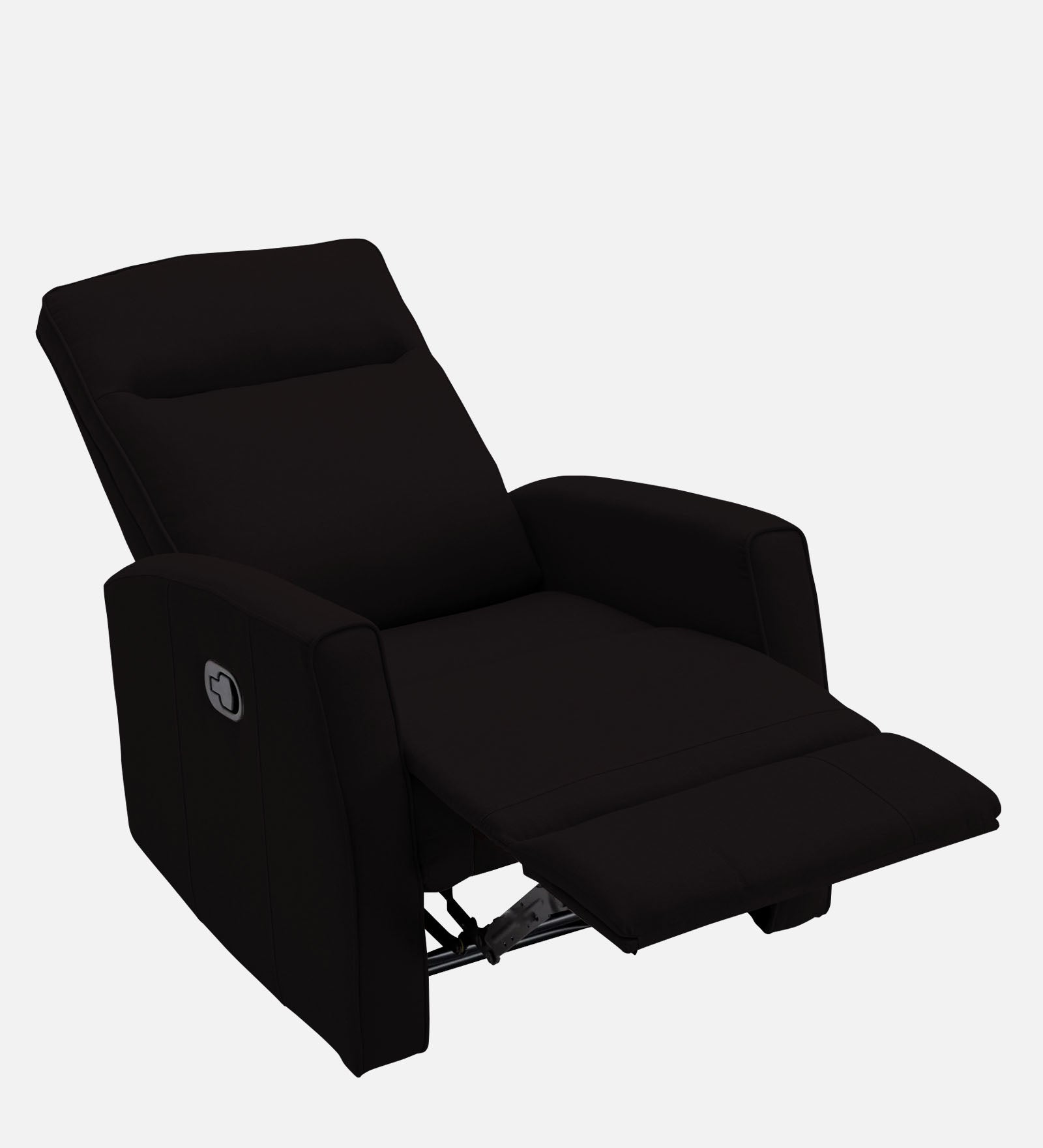 Logan 1 Seater Motorized Fabric Recliner - Cara Brown- Side Reclined View by Febonic Living