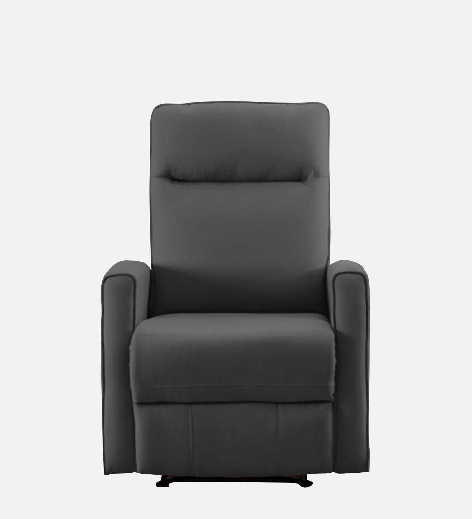 Logan 1 Seater Motorized Fabric Recliner - Charcoal Grey- Front View by Febonic Living
